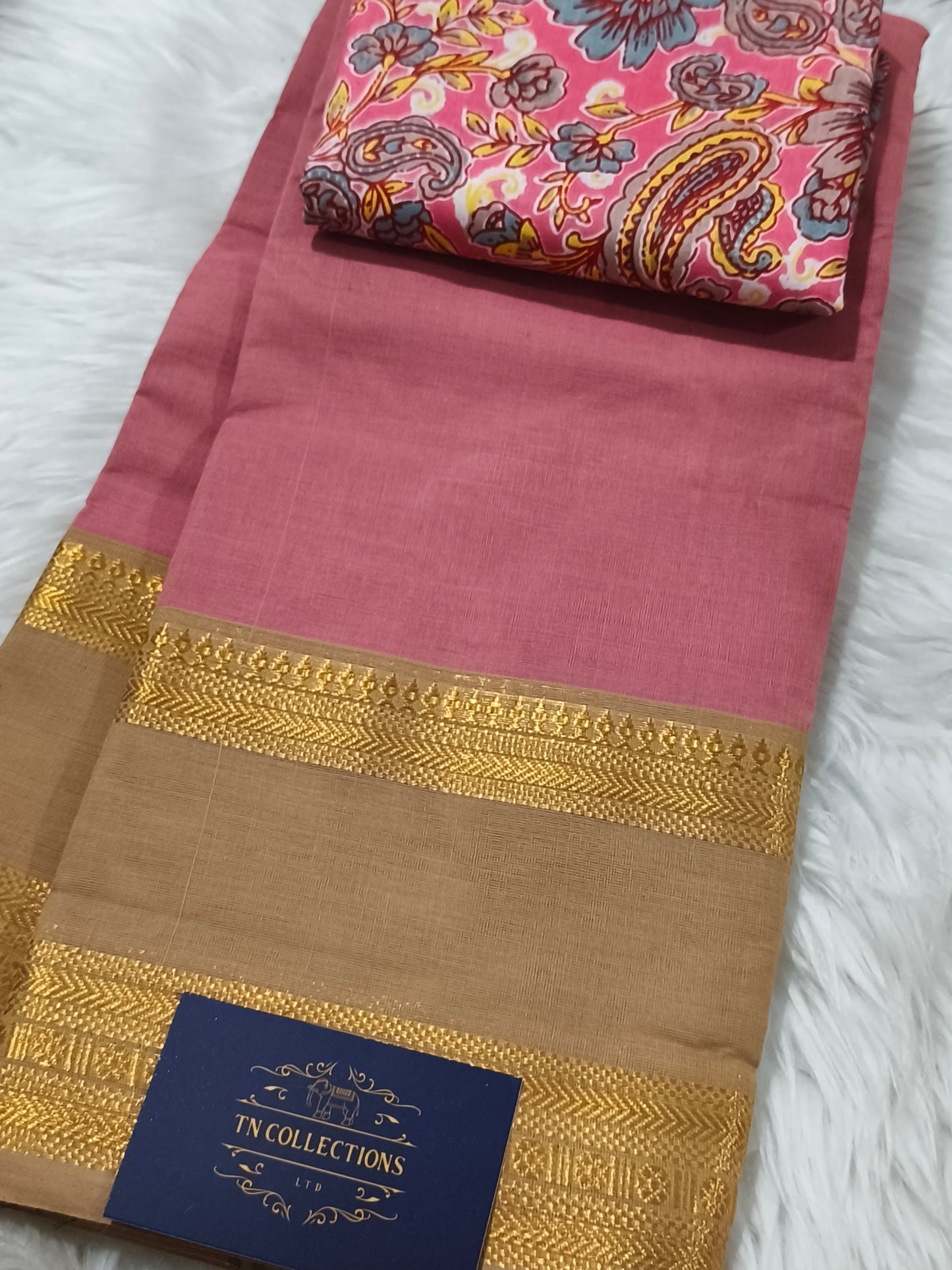 Pink Chettinad Pure cotton Saree