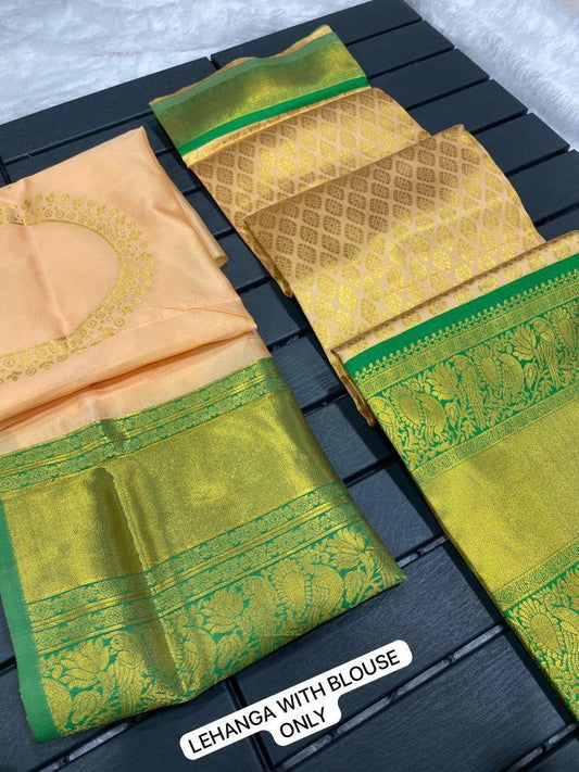 Lehenga with Unstitched Blouse Material Only
