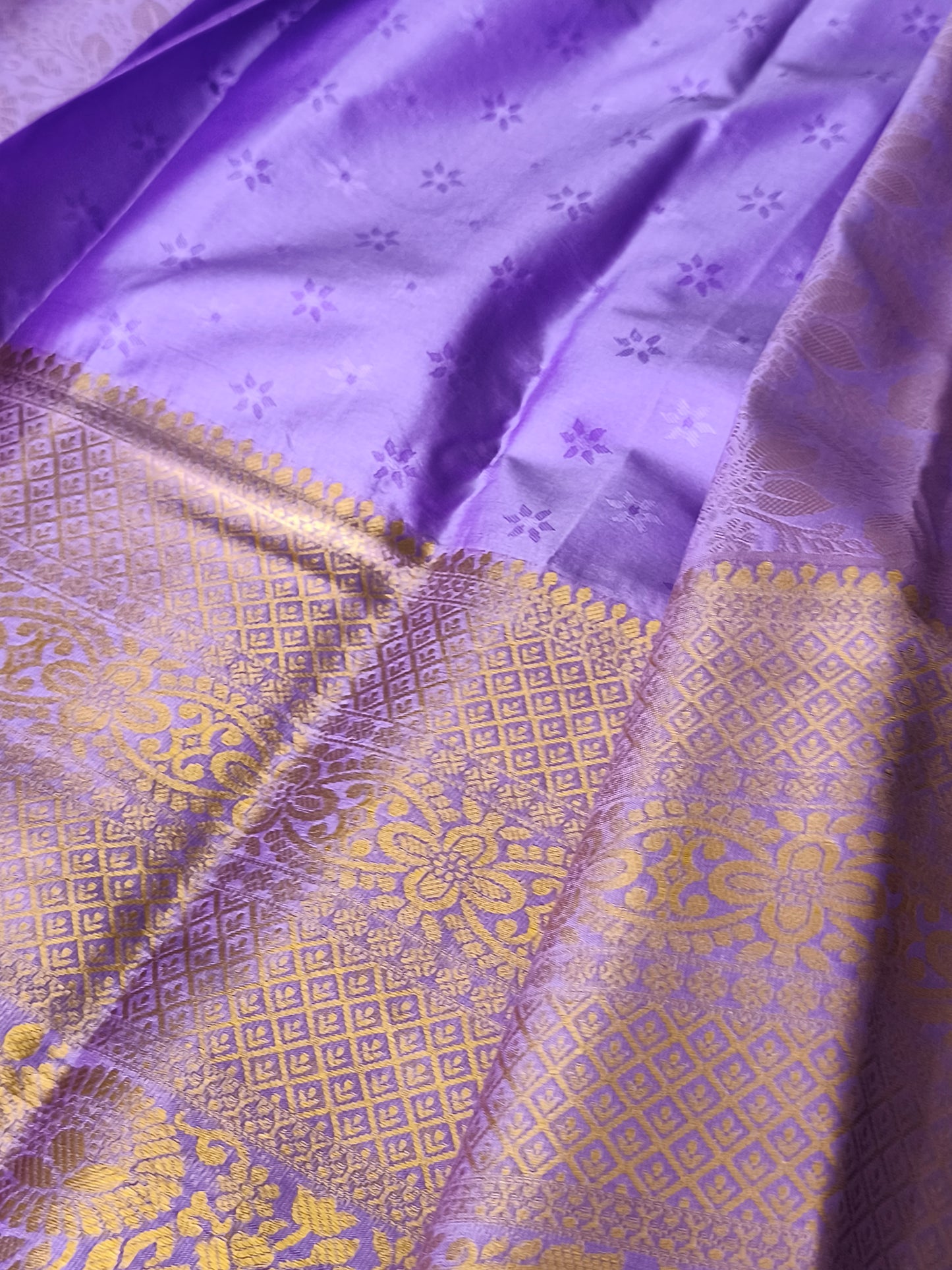 Lavender Kanchi Semi Silk Saree