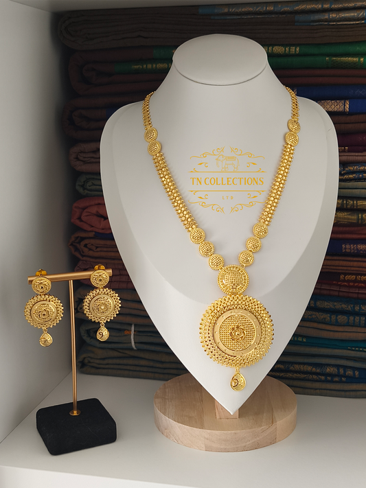 One Gram Gold Forming Haaram with Earrings
