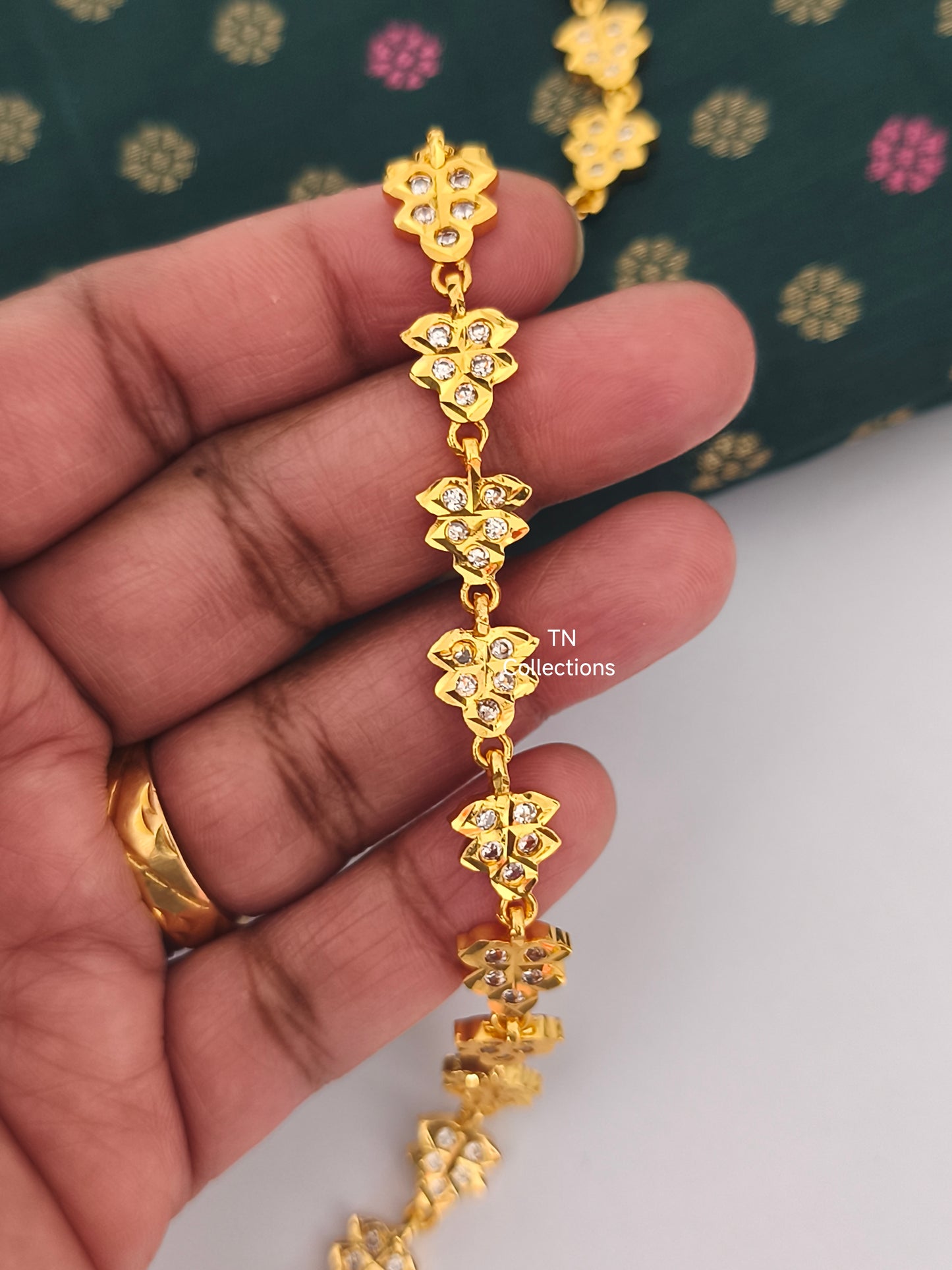 Micro gold plated Hip Chain(Full White stones)