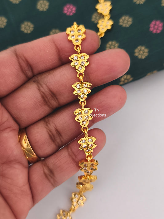 Micro gold plated Hip Chain(Full White stones)
