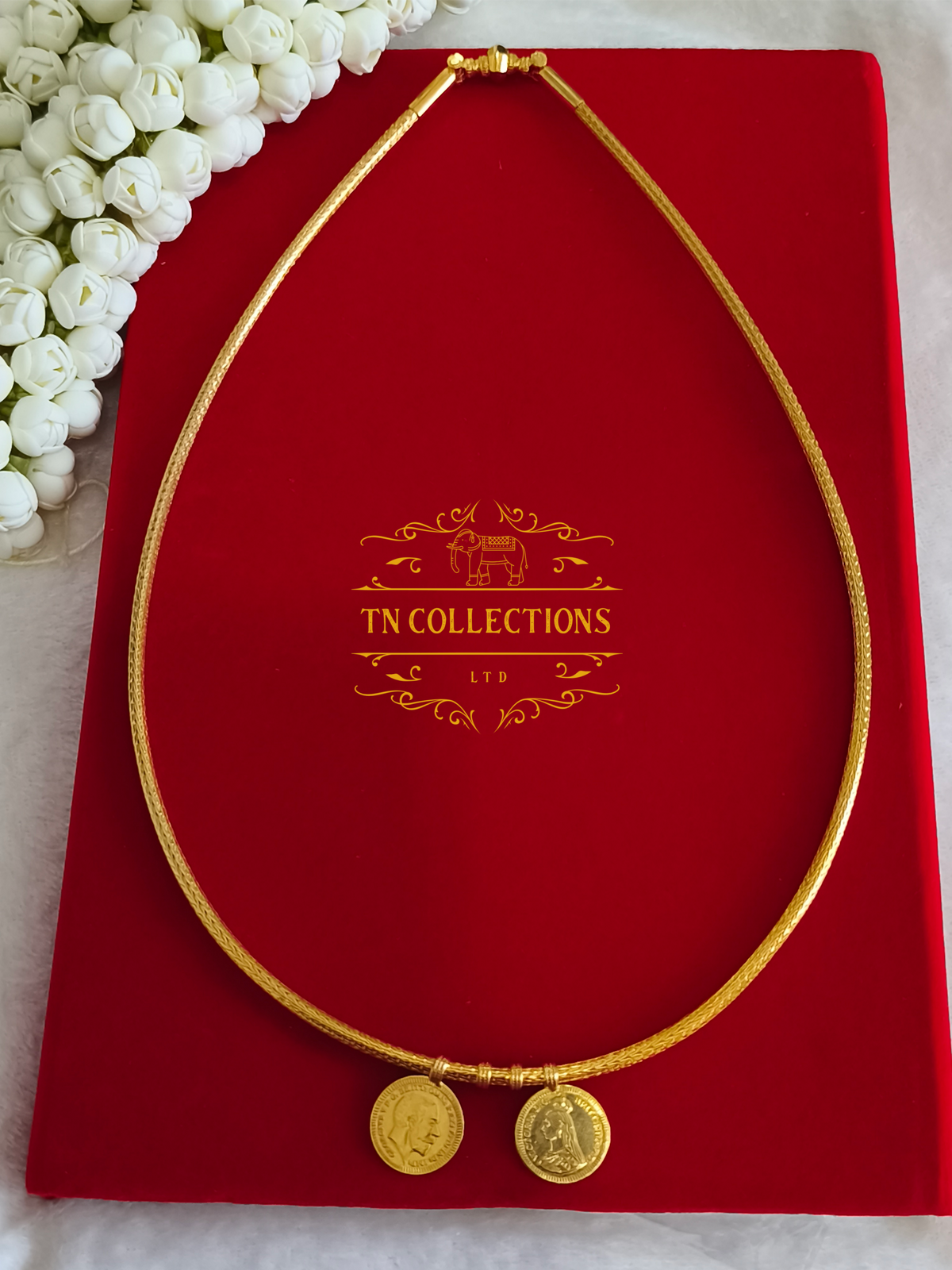 22ct Gold Plated Traditional Hindu Thalikodi with Coins (Approx 7 - 9 Pawn thickness)