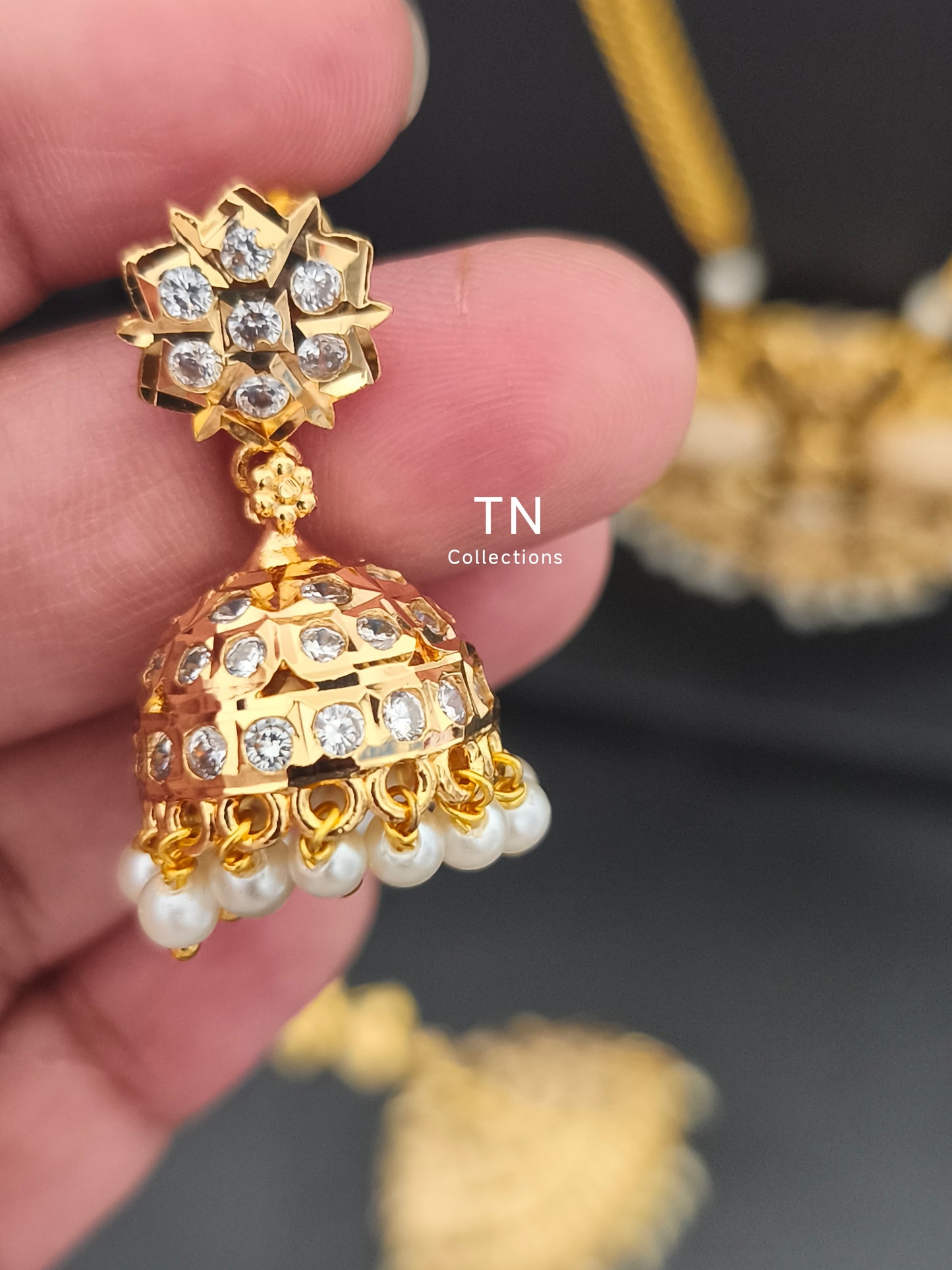 Unique Trendy Micro gold plated Semi Bridal Set