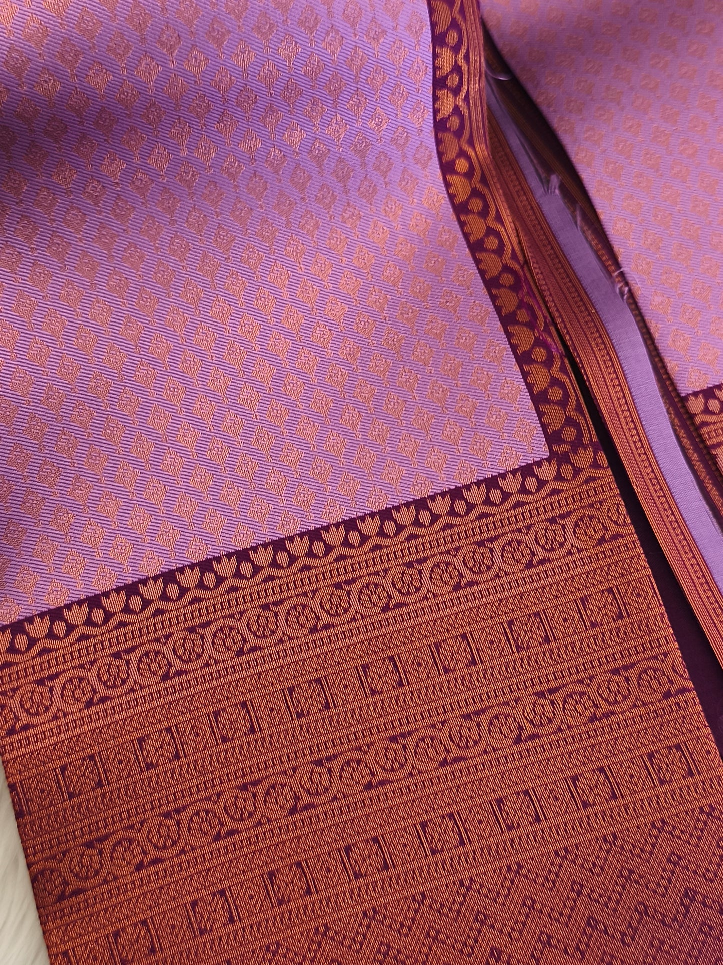 Kanchi Semi silk saree with contrast blouse and rich pallu