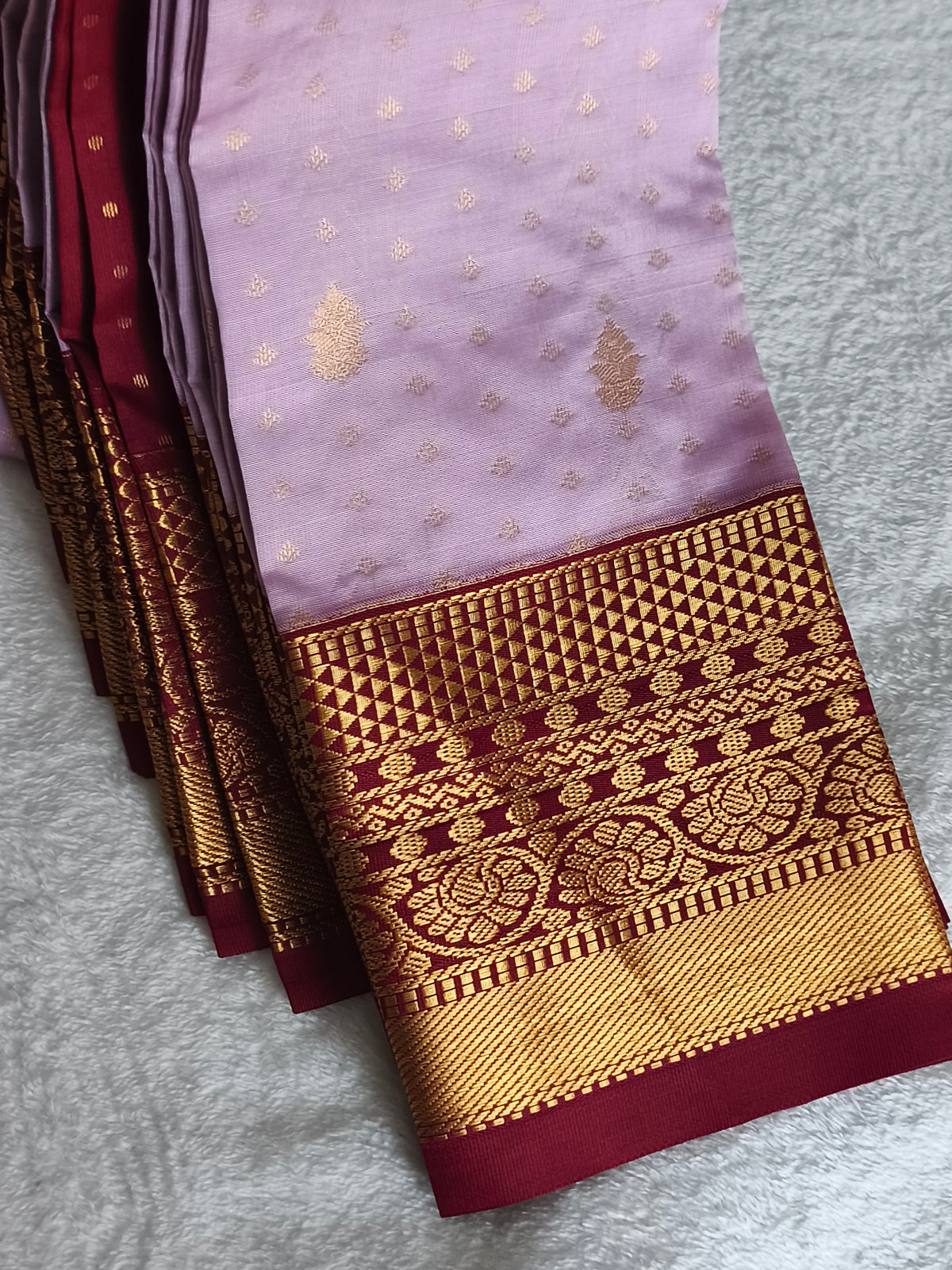 Premium kanchi Semi Silk Saree with contrast blouse