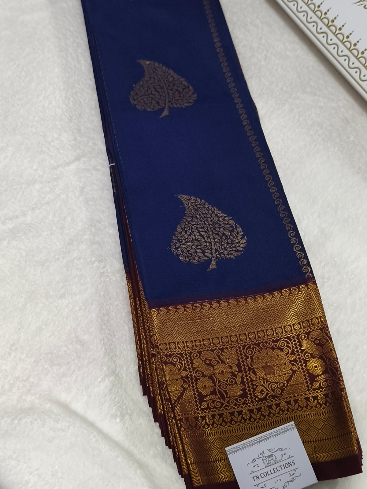 Kanchi Semi Silk Saree with contrast blouse