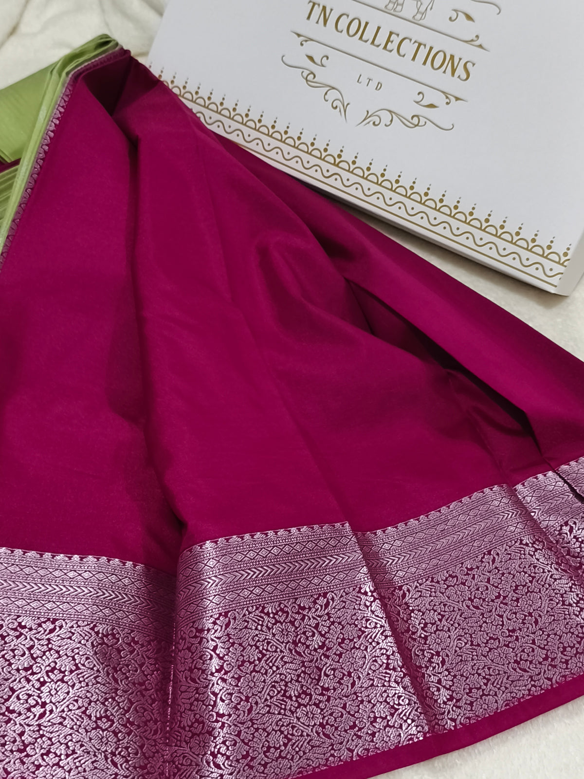 Kanchi Semi silk saree (Silver zari)