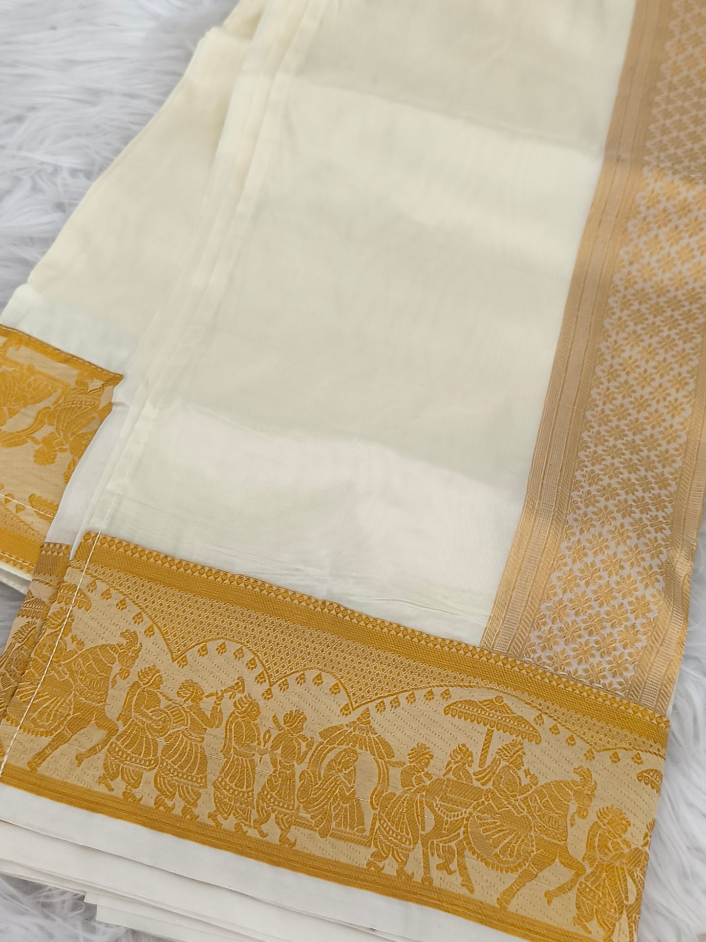 Luxury Pallakku Design Border Dhoti (Veshti) Shirt set