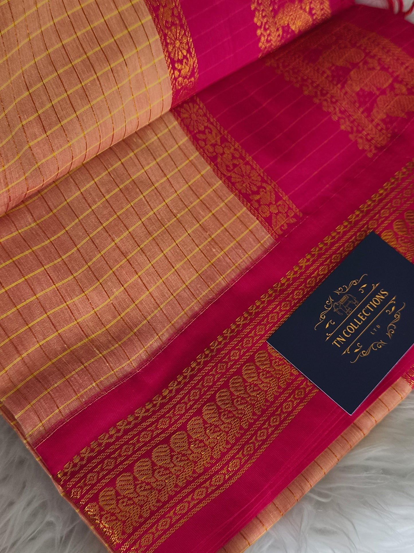 Checked Design Kalyani Cotton Saree