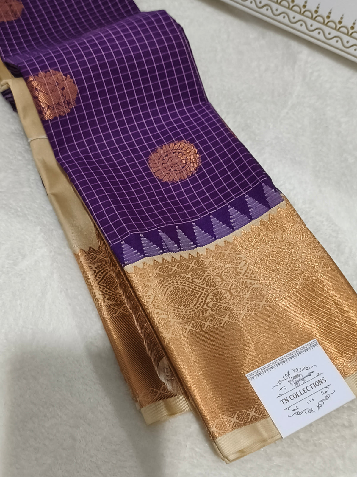 Checked Kanchi Semi Silk Saree