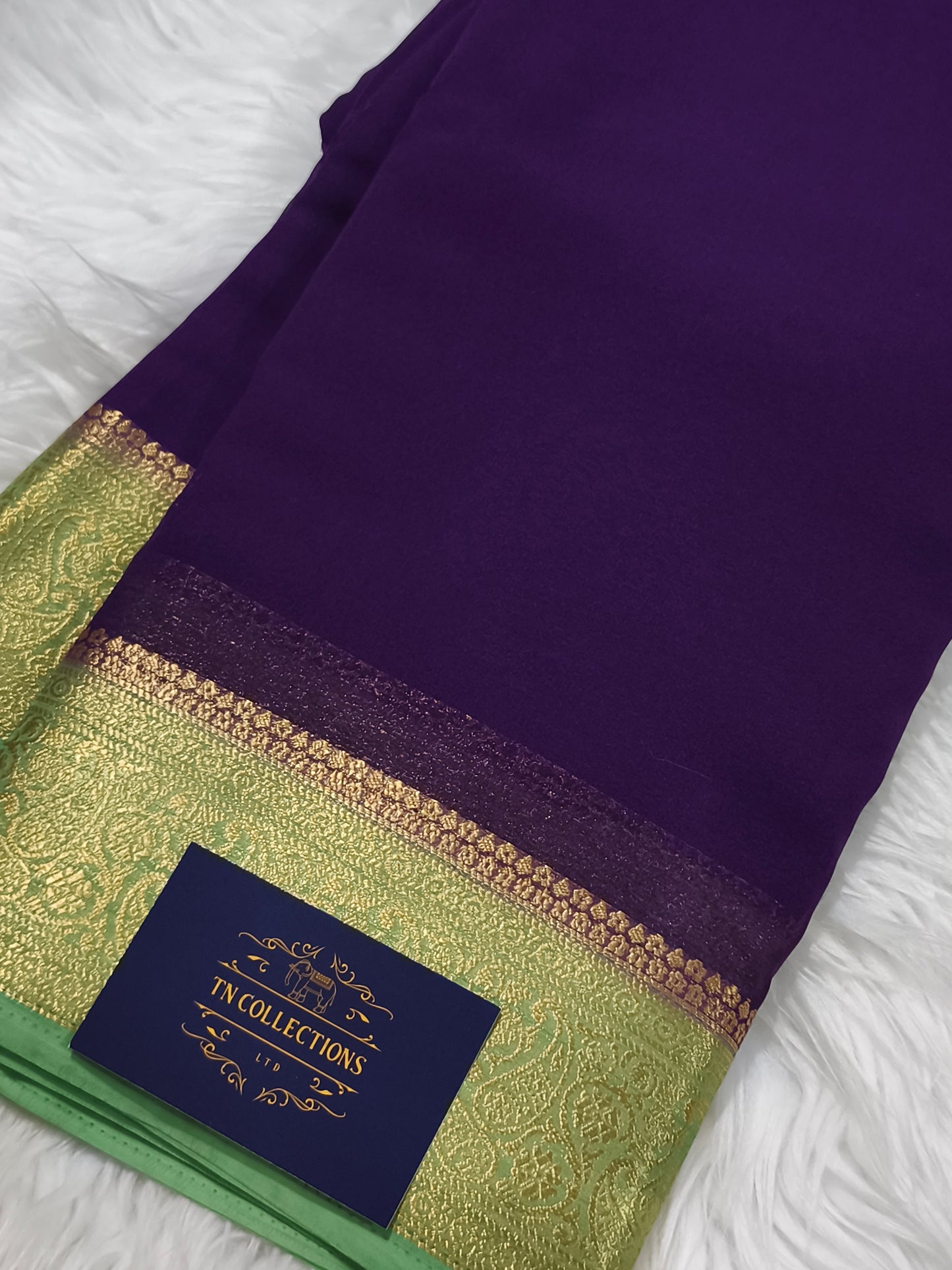 Purple Chiffon Georgette saree