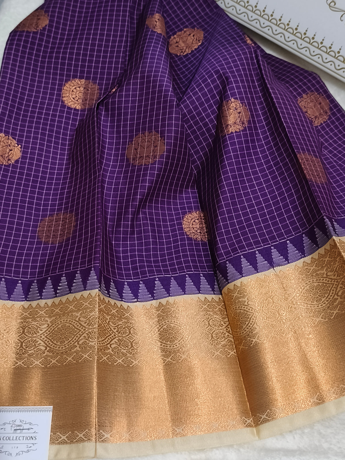 Checked Kanchi Semi Silk Saree