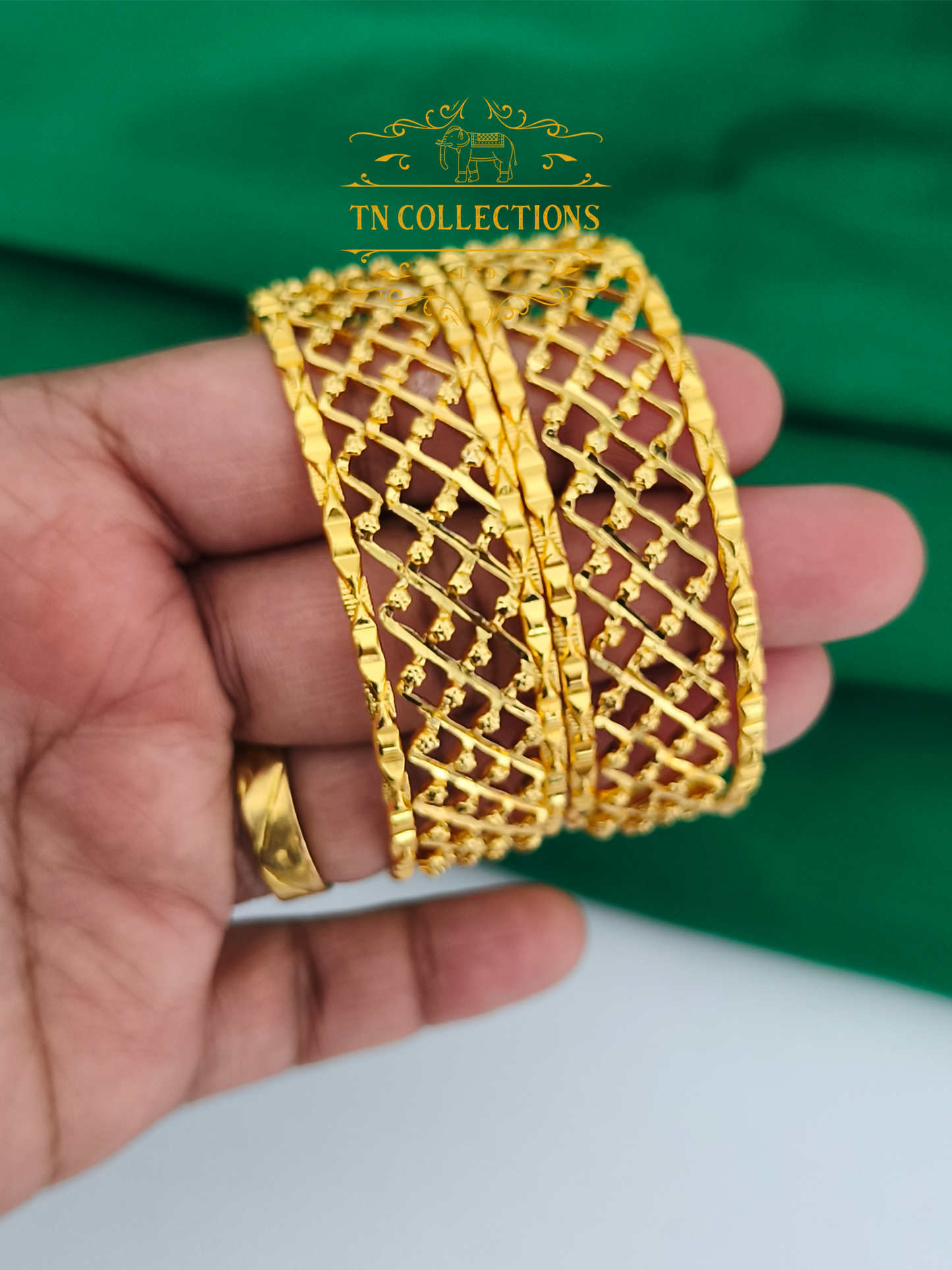 Micro Gold-Plated Trendy  Bangles Set (Size 2.6 / 2.8)