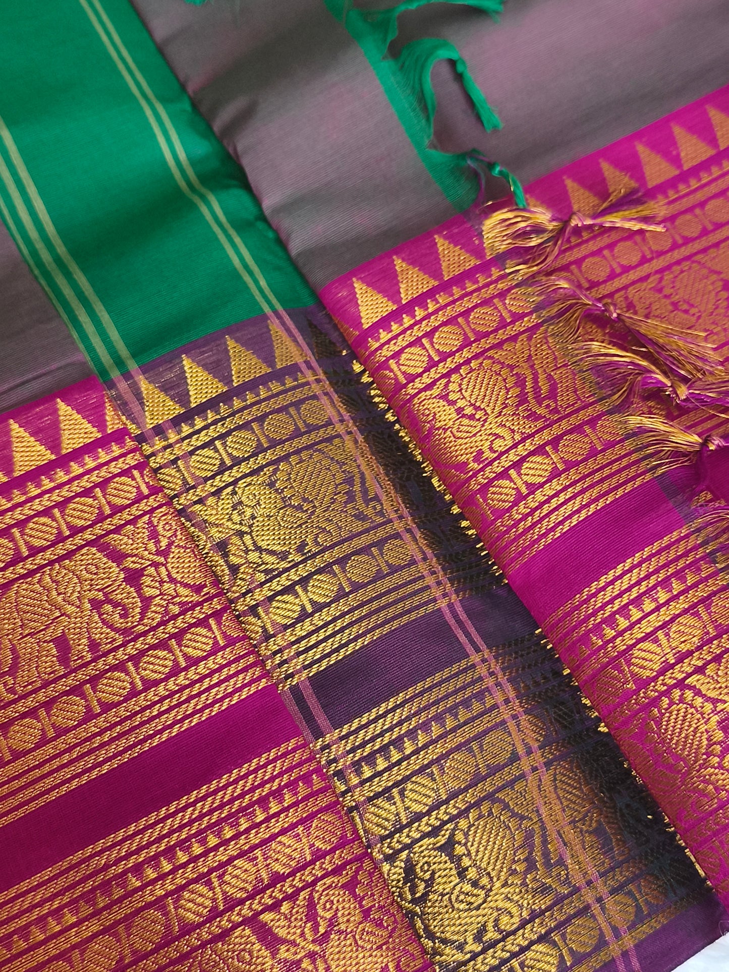 Pure handloom kanchi cotton saree