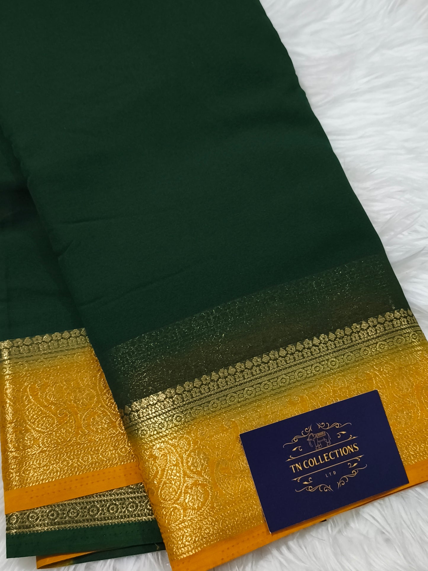 Dark Green Chiffon Georgette saree