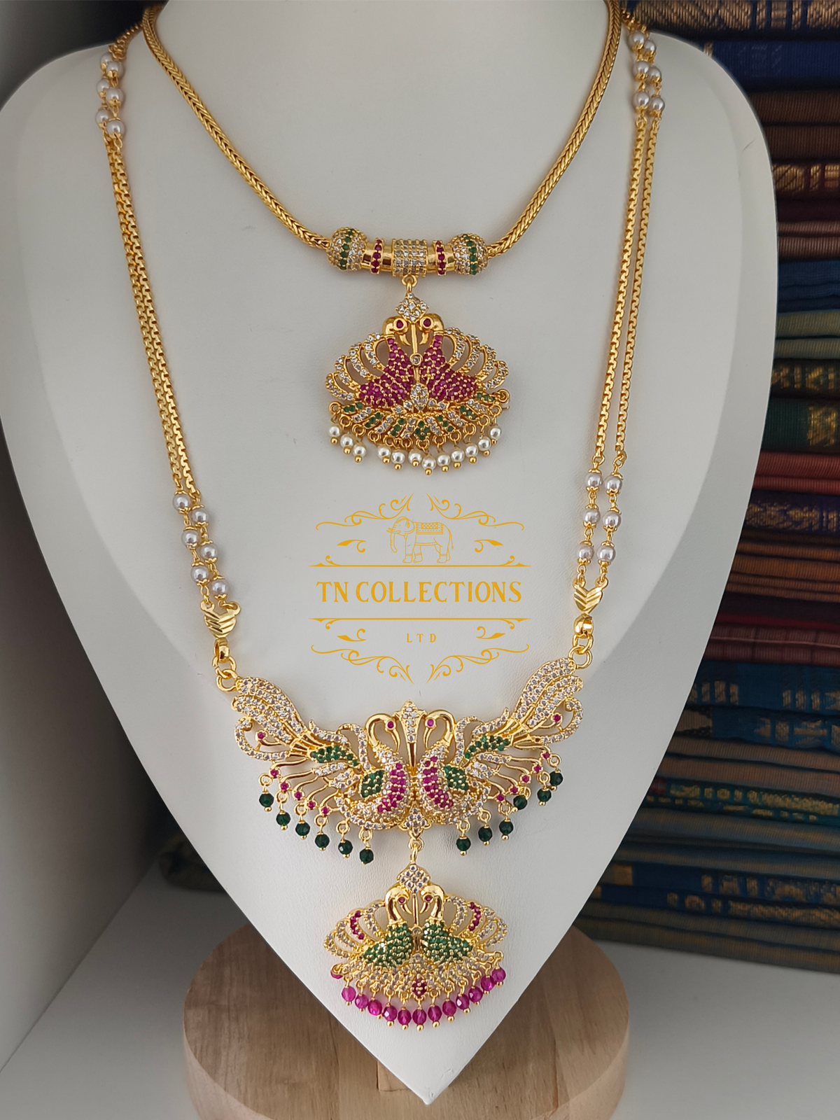 Trendy Peacock Design Semi Bridal Set (Multicoloured)