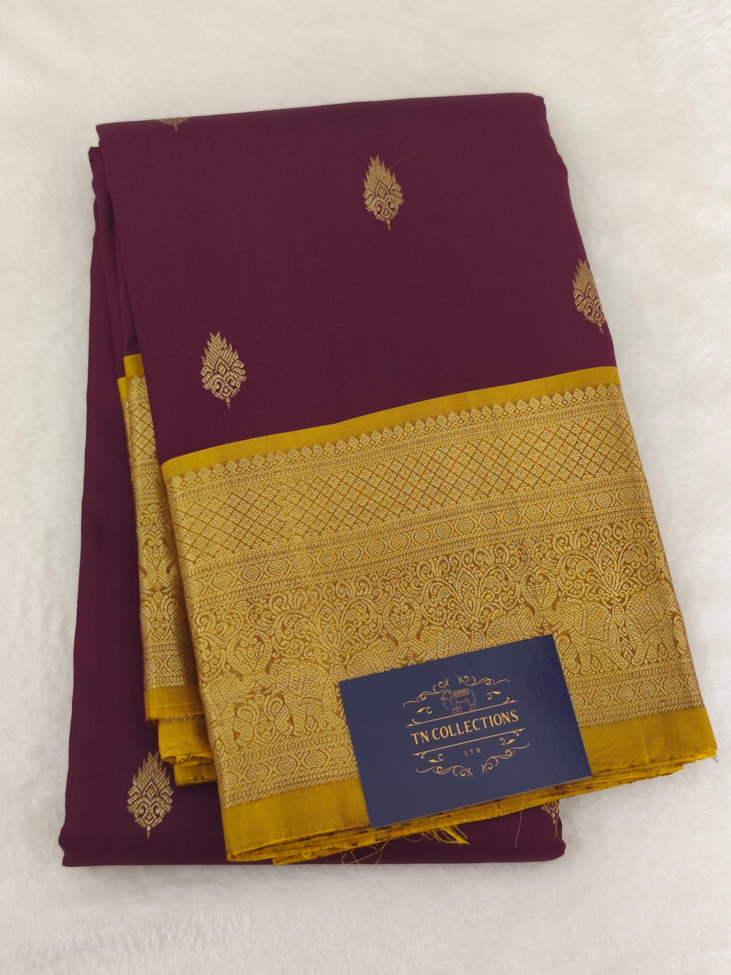 Pure Handloom Kanchipuram Silk Saree (Burgundy)