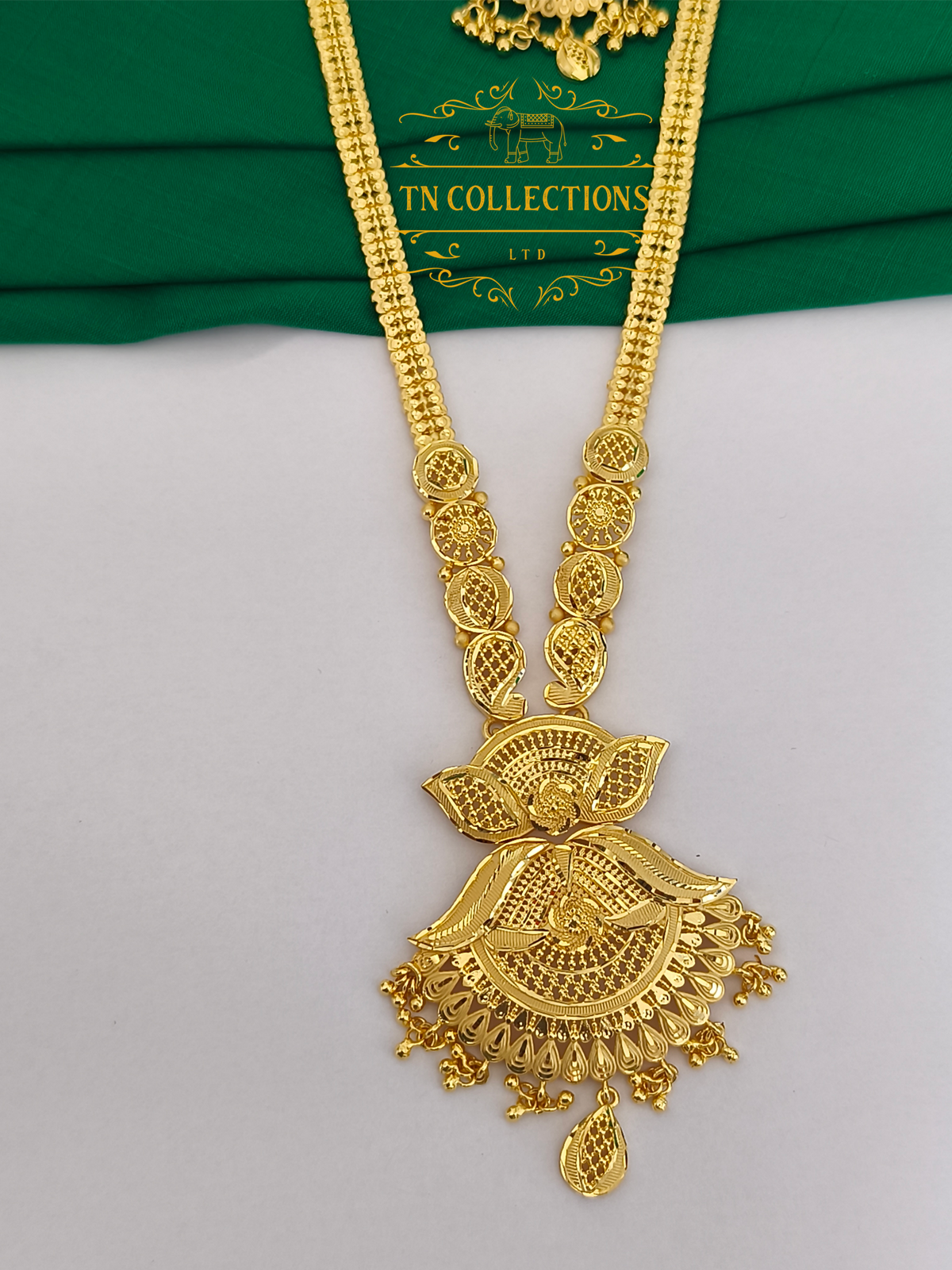 One Gram Gold Forming Haaram with Earrings