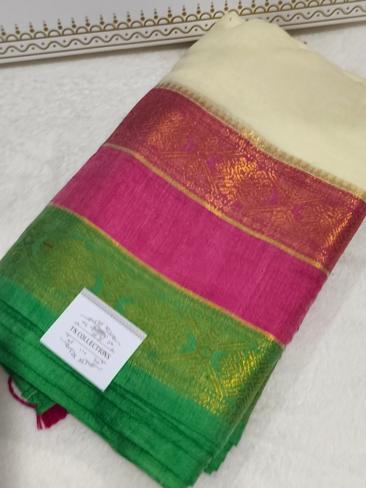 Kerala Special Mul Cotton Saree with Kanchi Border