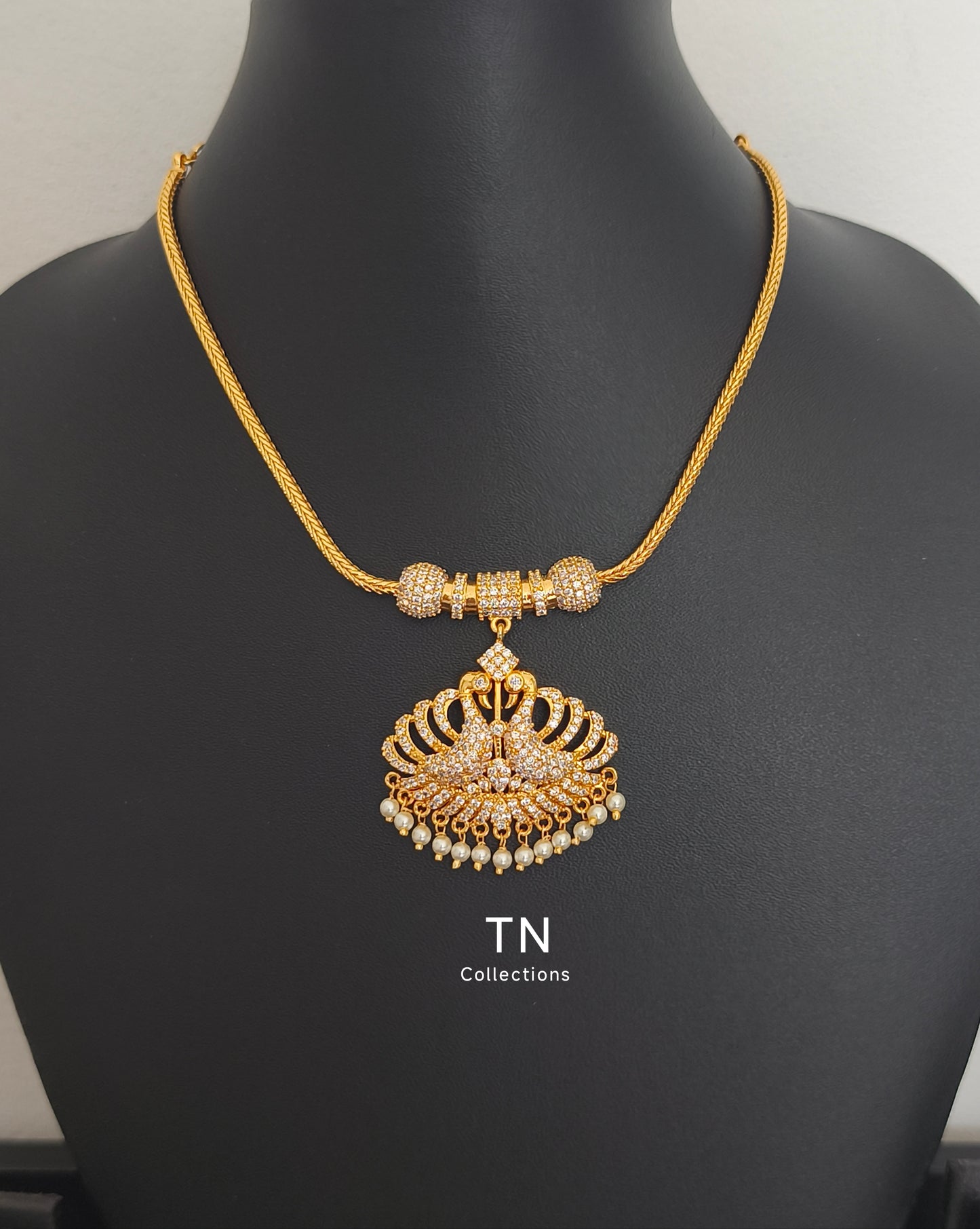 Micro gold plated Traditional Peacock Design Necklace