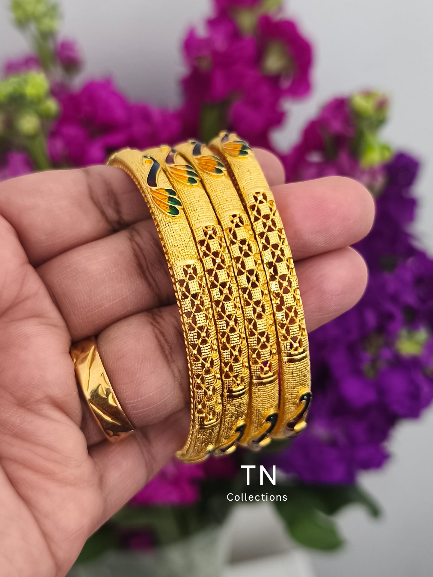 One gram gold plated Peacock Bangles