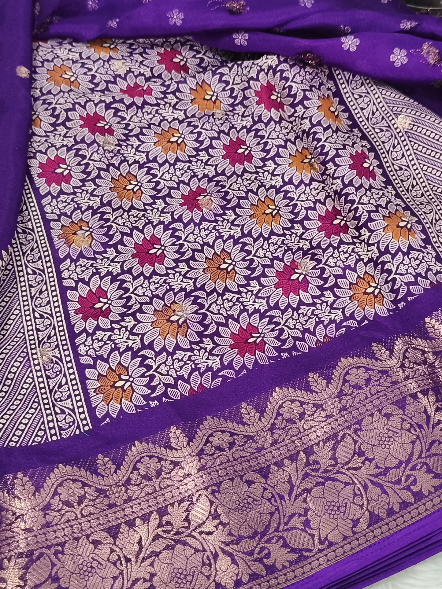 Soft Georgette saree (Purple)