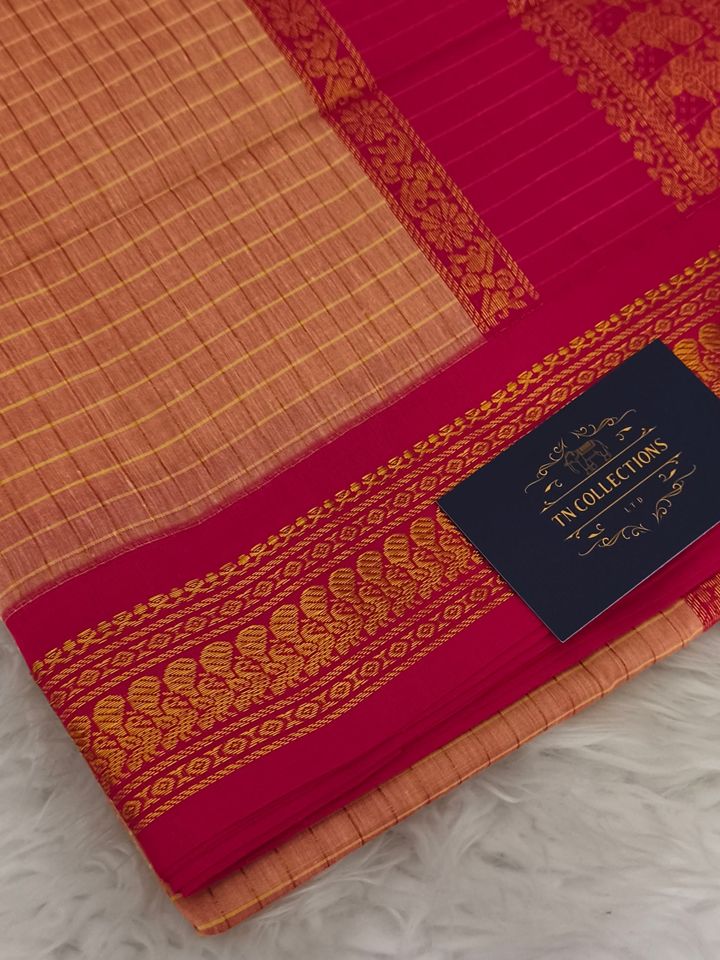 Checked Design Kalyani Cotton Saree