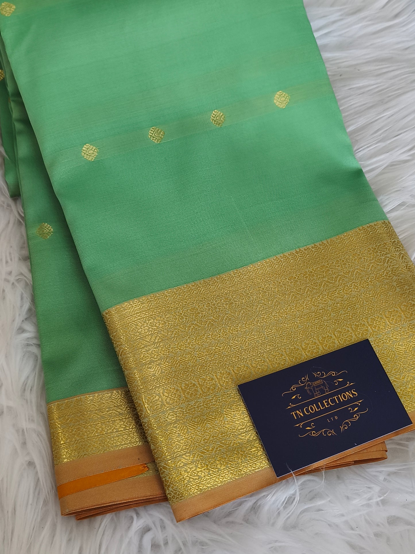 Semi Soft Silk Saree (Mint Green)