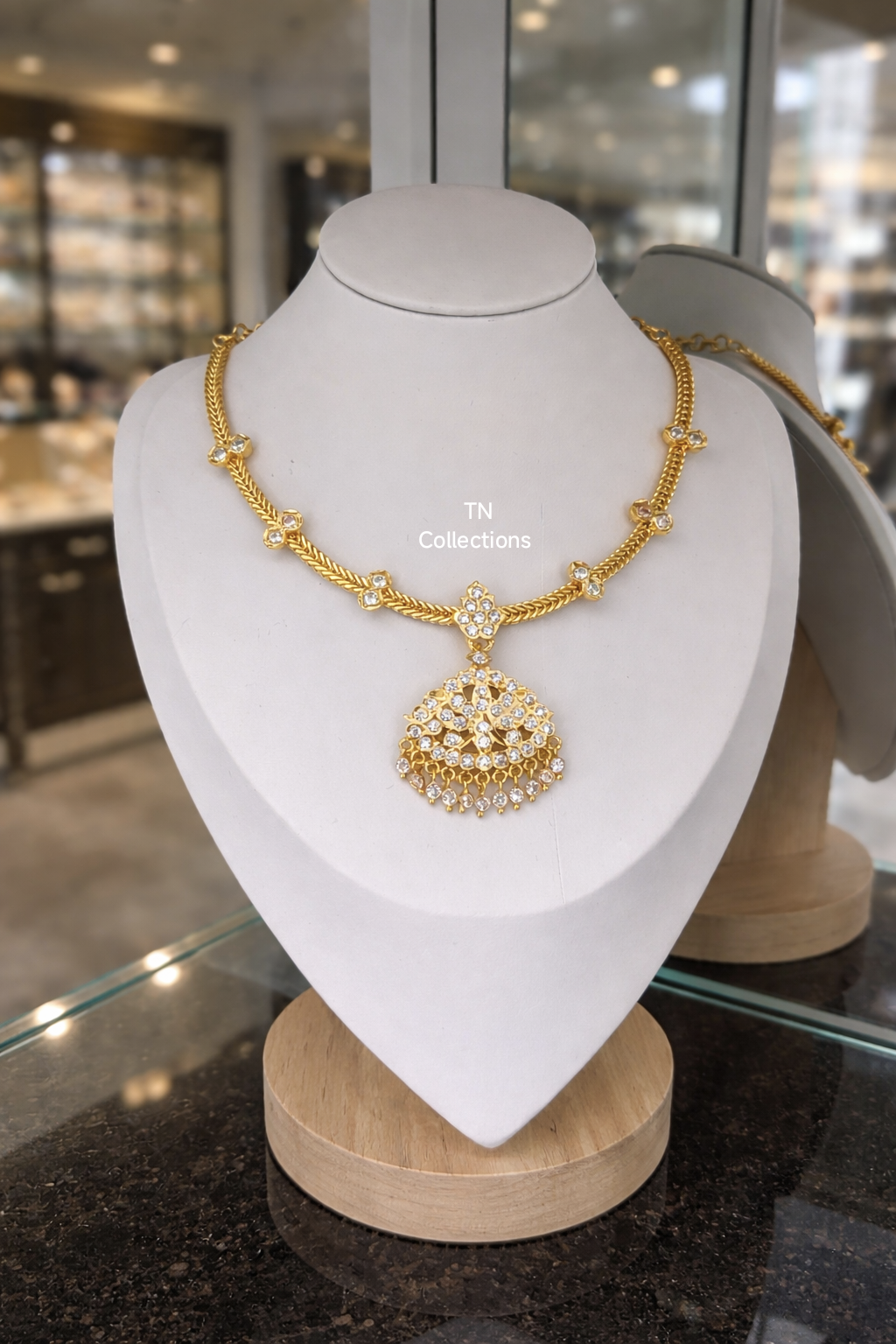 Impon Traditional Attiyal (Full White stones)