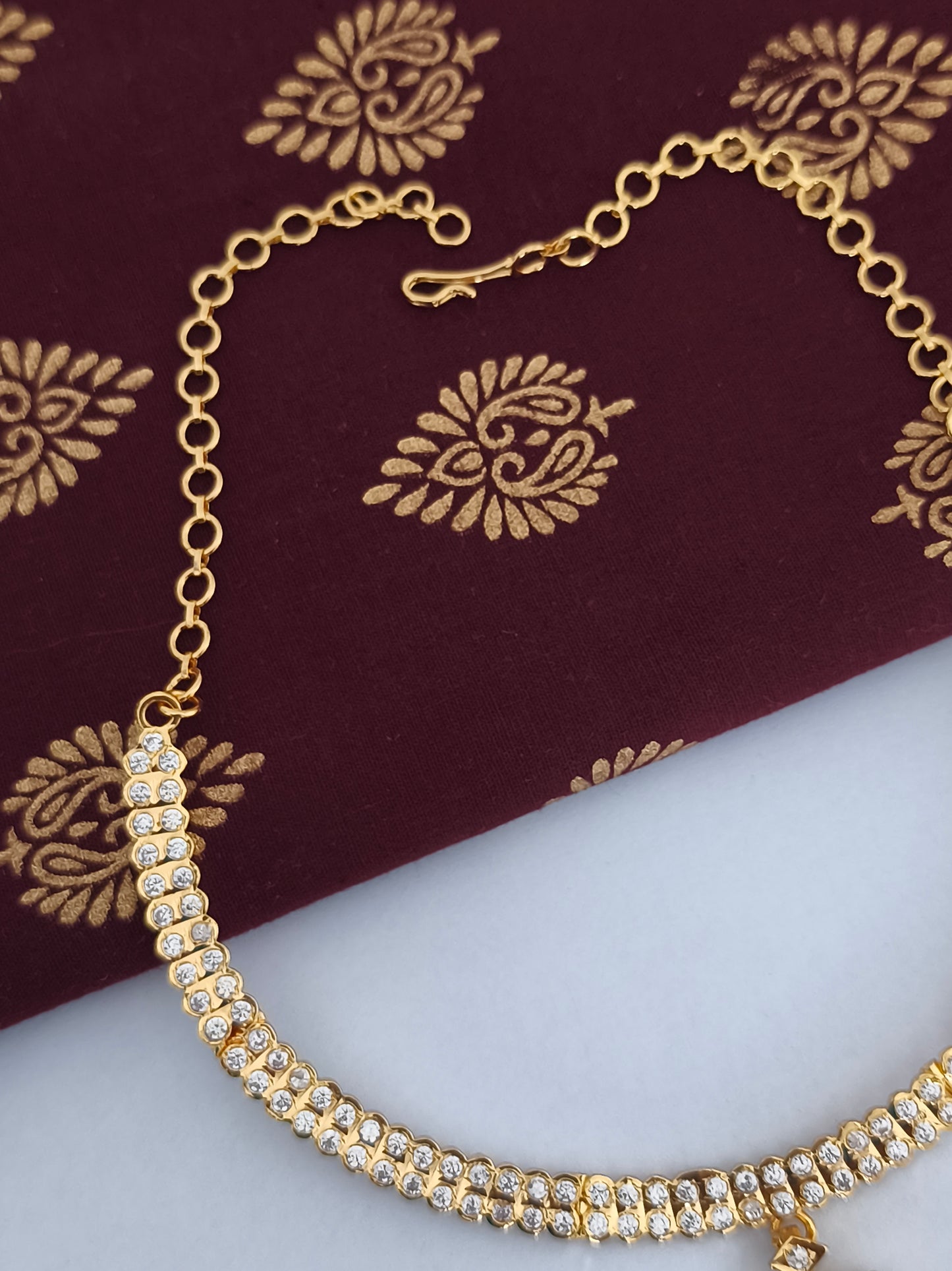 Cz Stone Impon Necklace with earrings