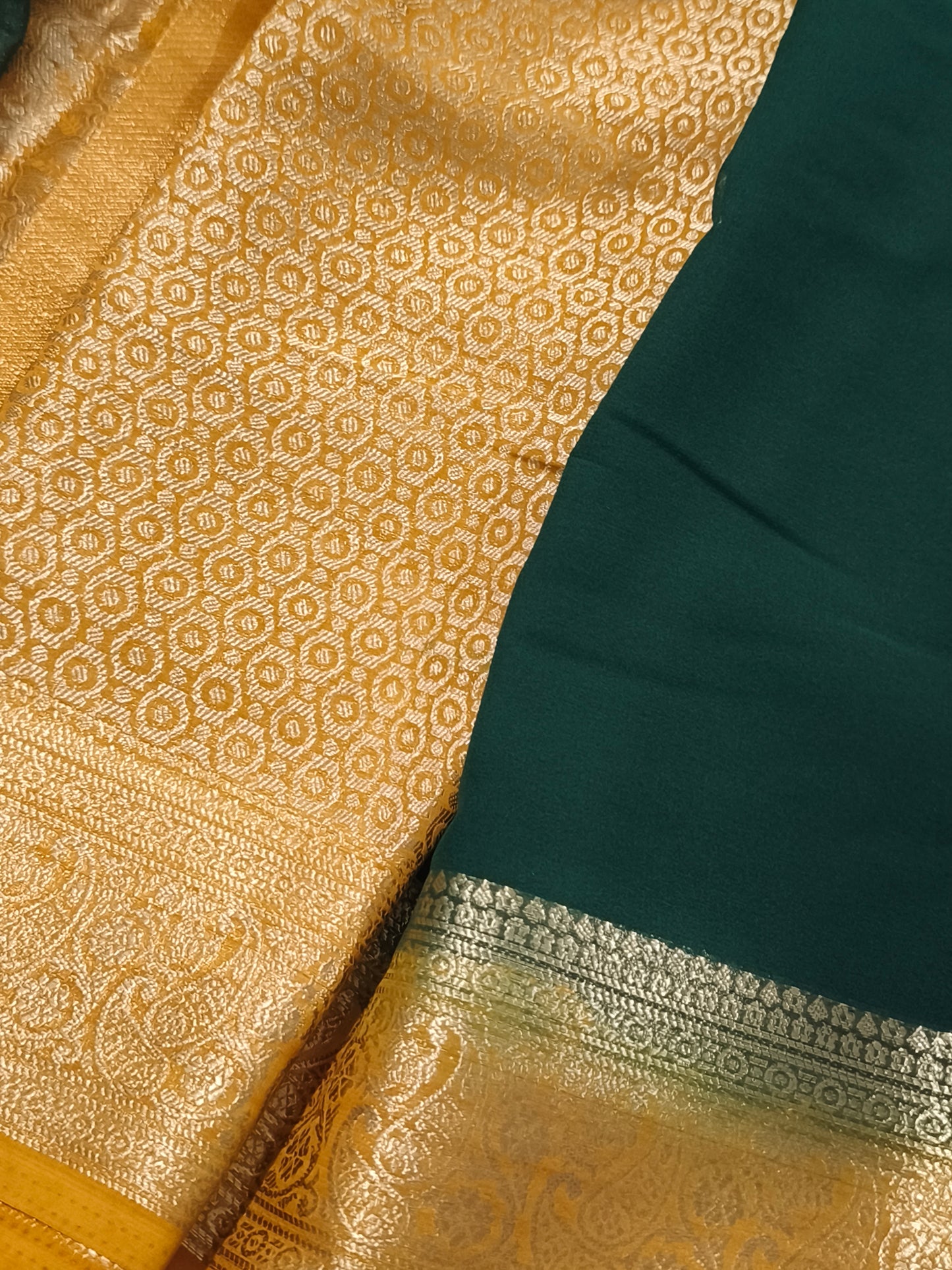 Dark Green Chiffon Georgette saree