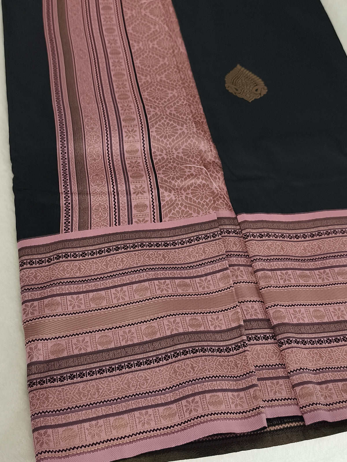Black Kanchi semi silk Saree