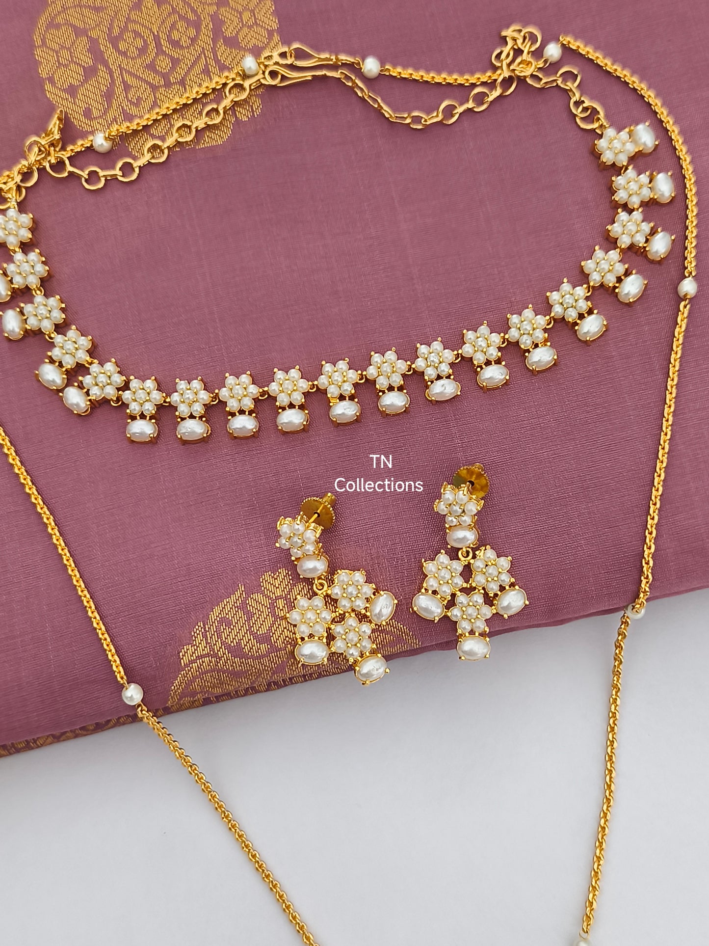 Micro gold plated Shell Pearl Pathakkam Set