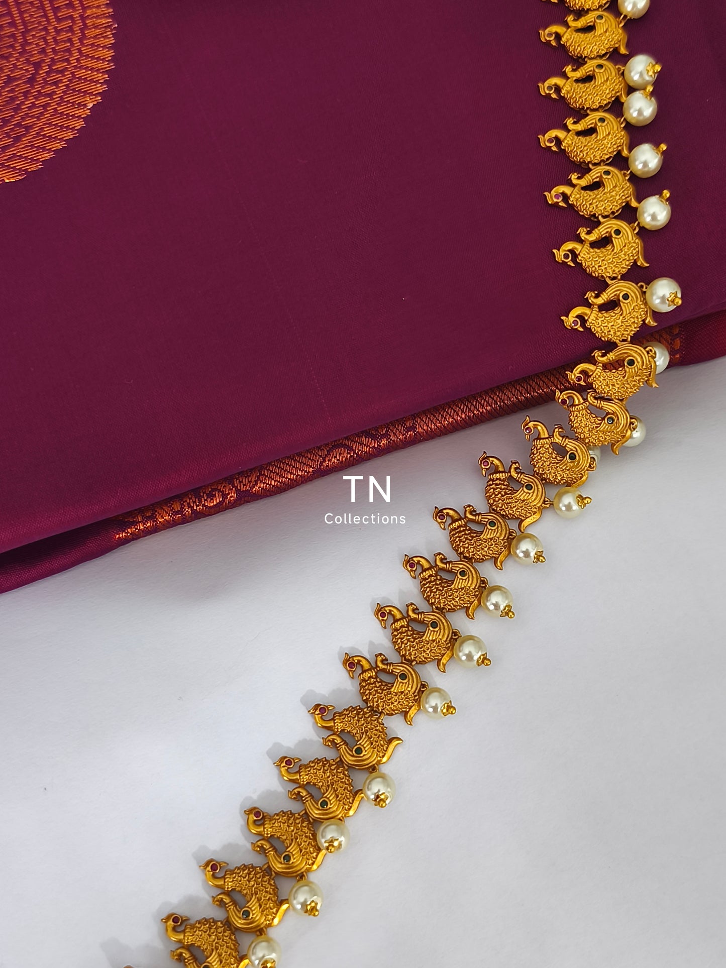 Matte Finish Peacock Design Hip Chain