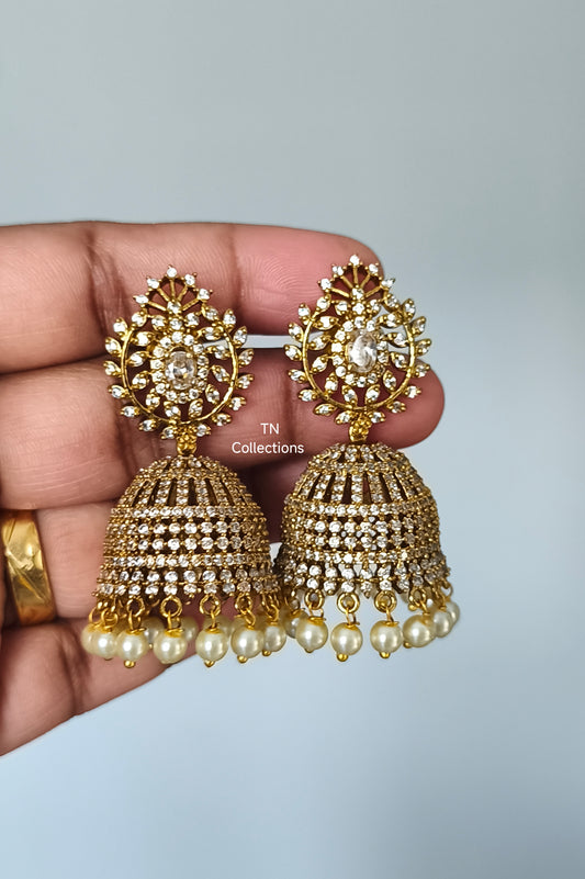 Antique Polish AD Jumkha Earrings