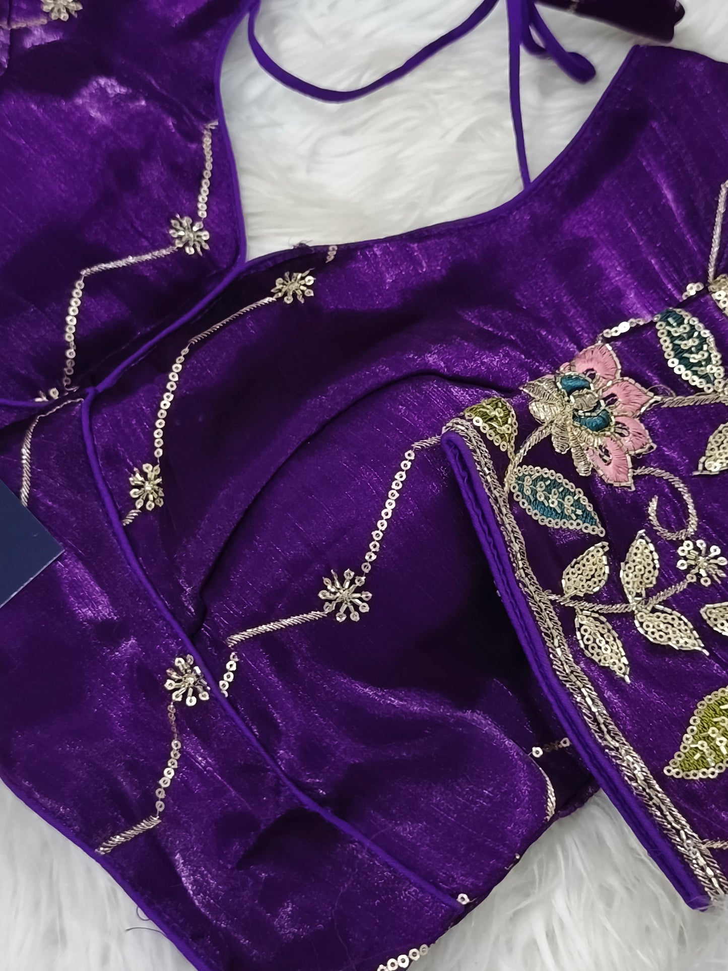 Readymade Saree Blouse(Purple)