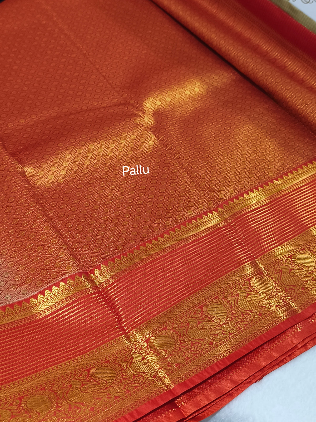 Korvai Premium semi Kanchipuram silk Saree