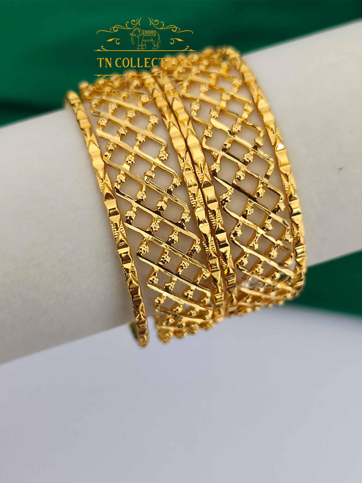 Micro Gold-Plated Trendy  Bangles Set (Size 2.6 / 2.8)