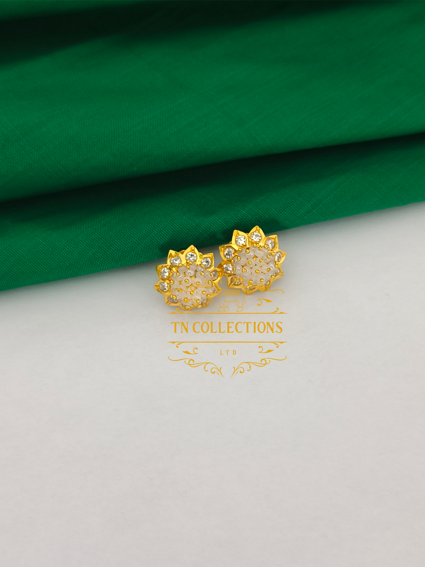 22ct Gold plated Traditional Muthukuviyal Thodu (White)
