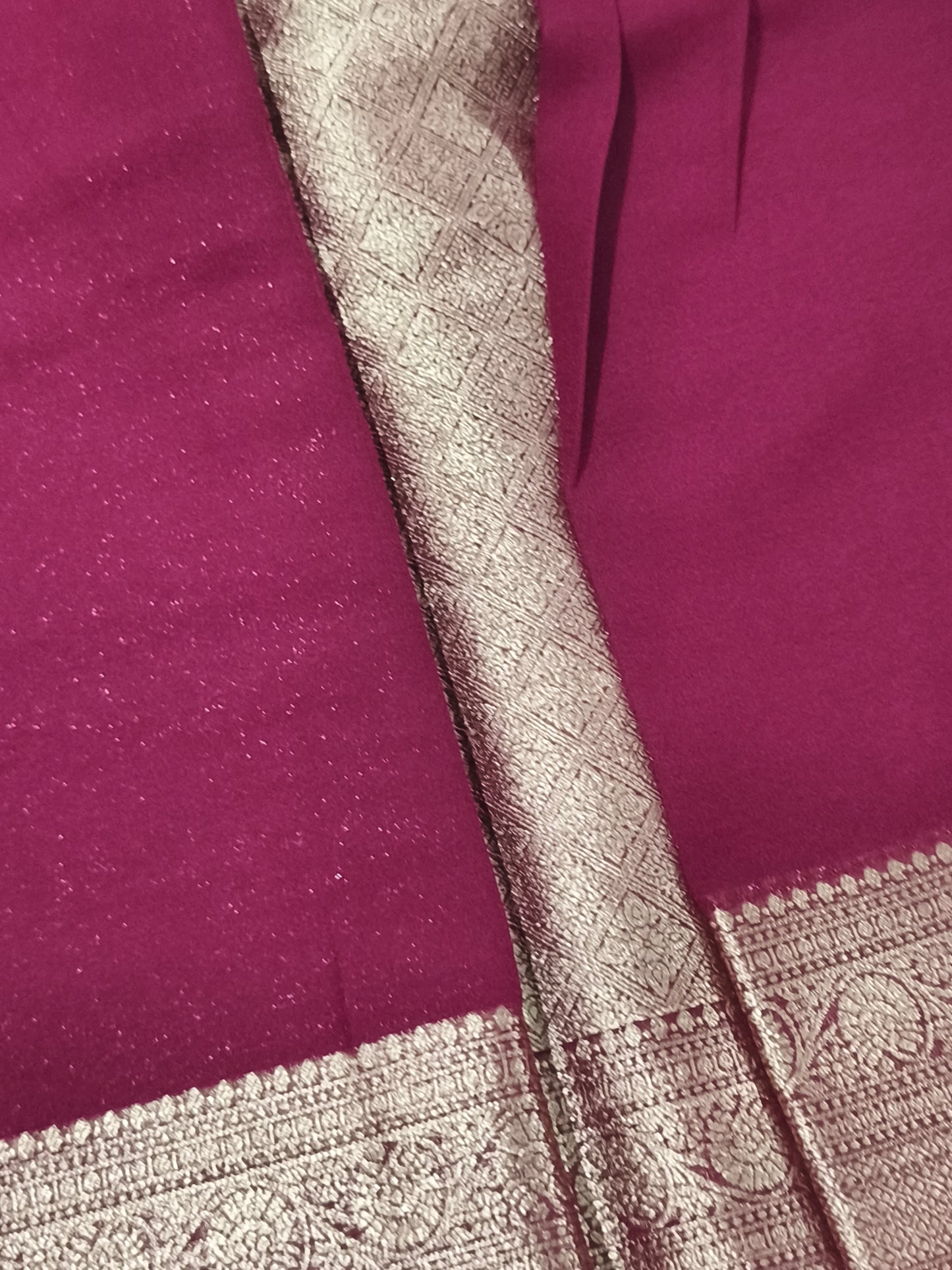 Maroon Chiffon Georgette saree
