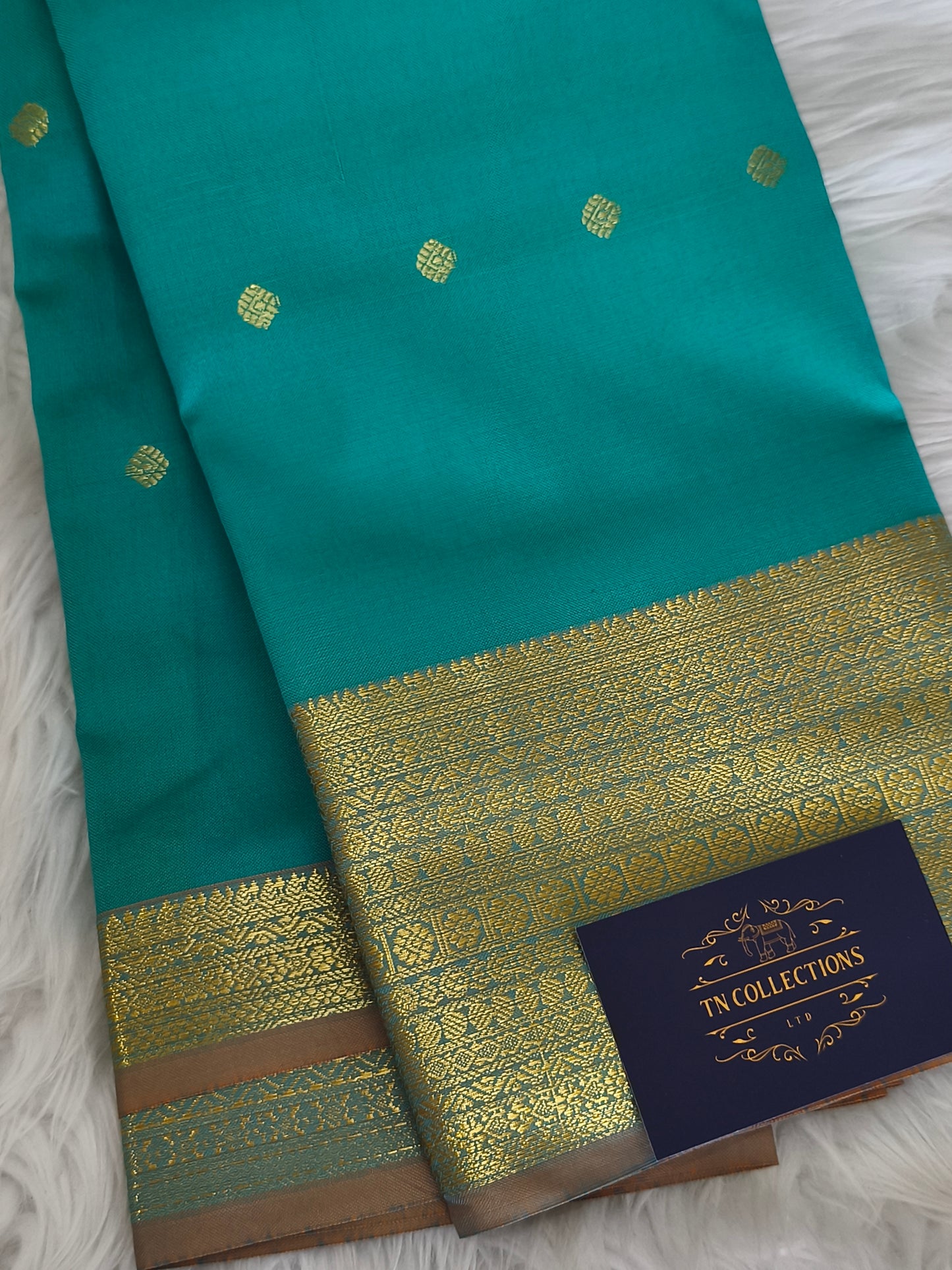 Semi Soft Silk Saree (Teal Blue)