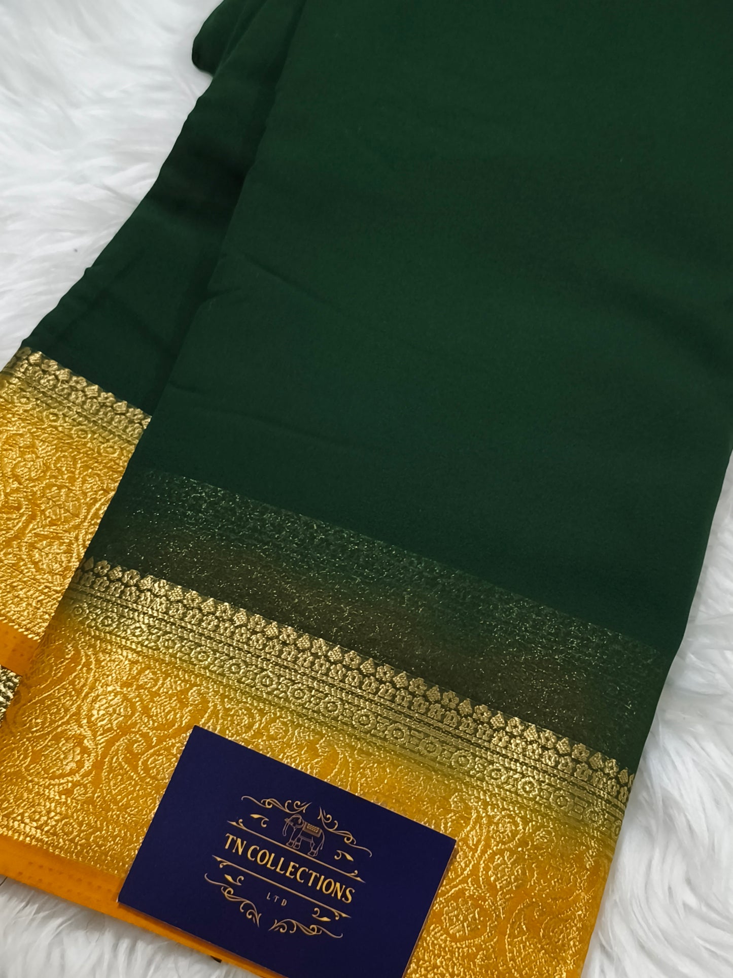 Dark Green Chiffon Georgette saree