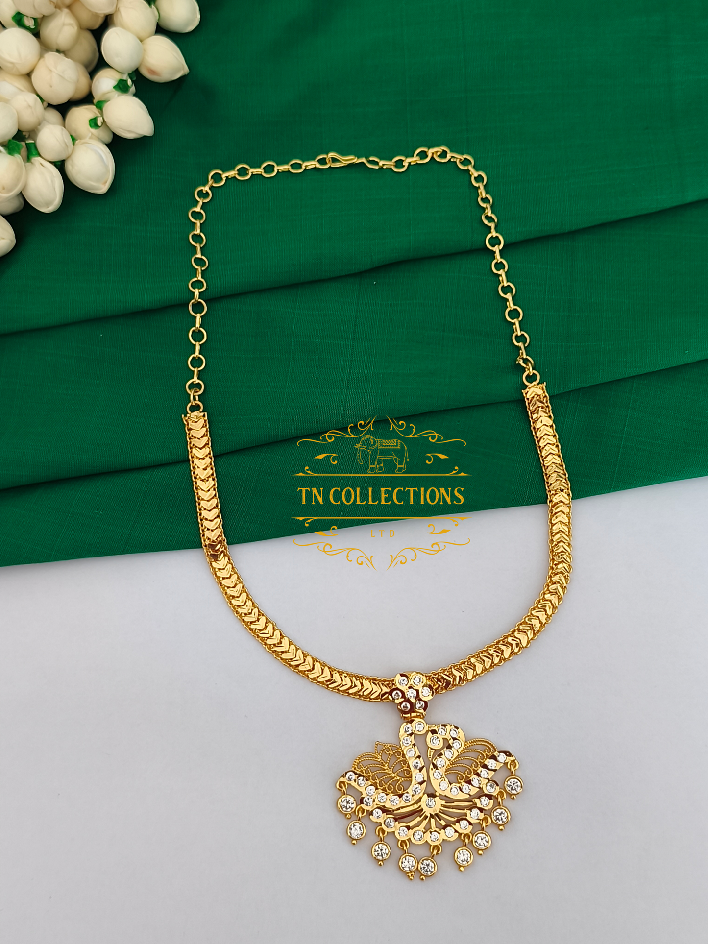 Gold polish impon Attiyal (Full white stones)