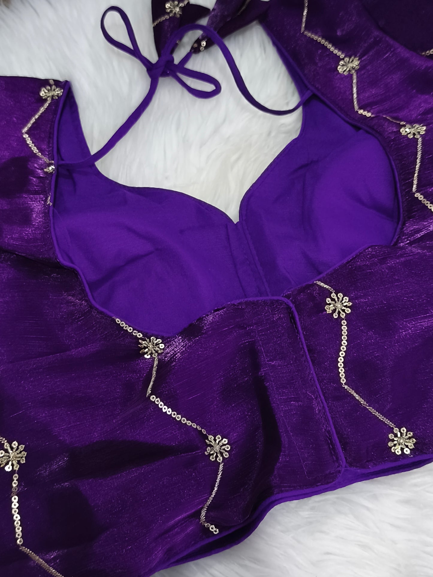 Readymade Saree Blouse(Purple)