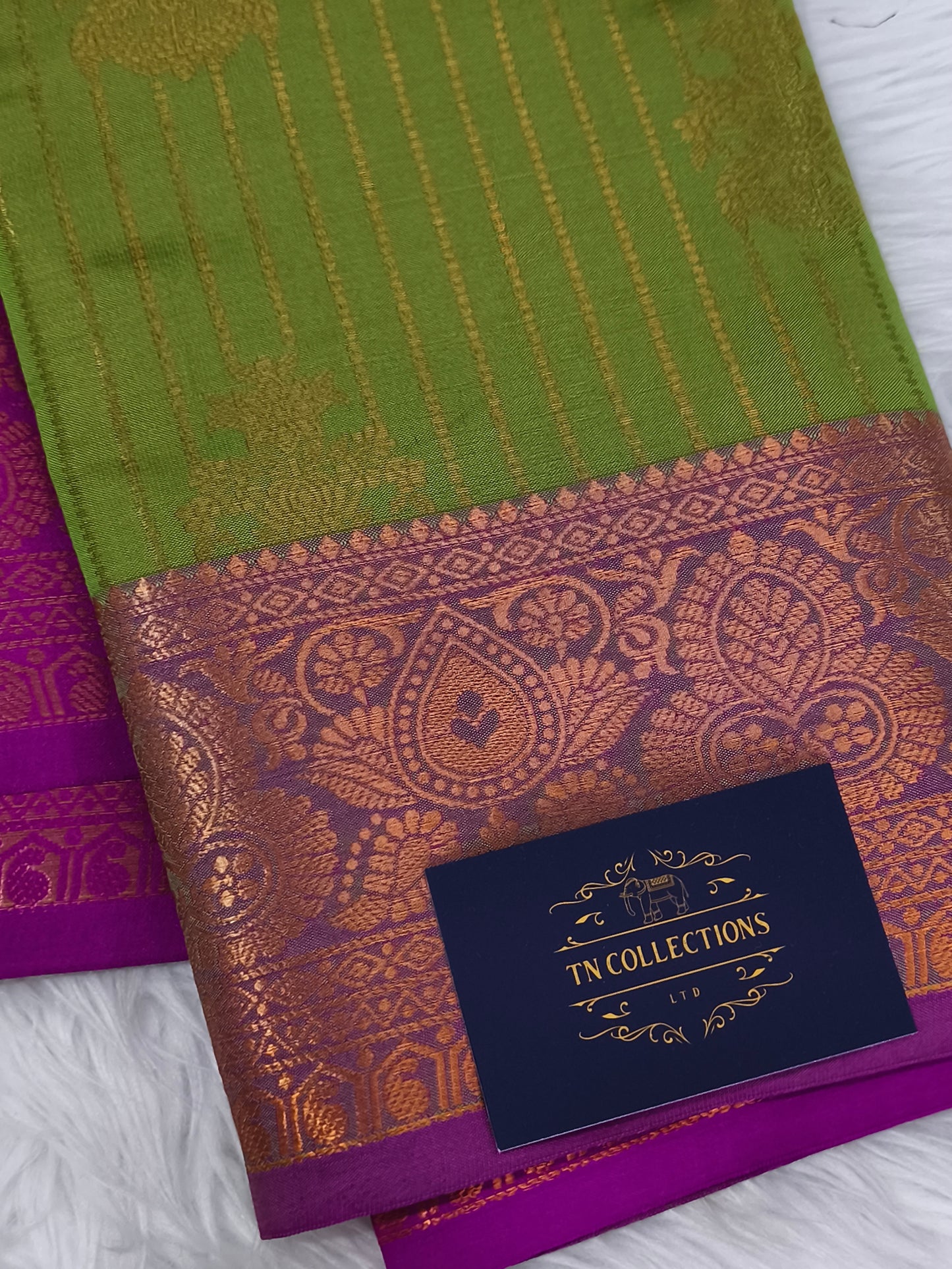 Vairaoosi Soft Silk Saree (Olive Green)