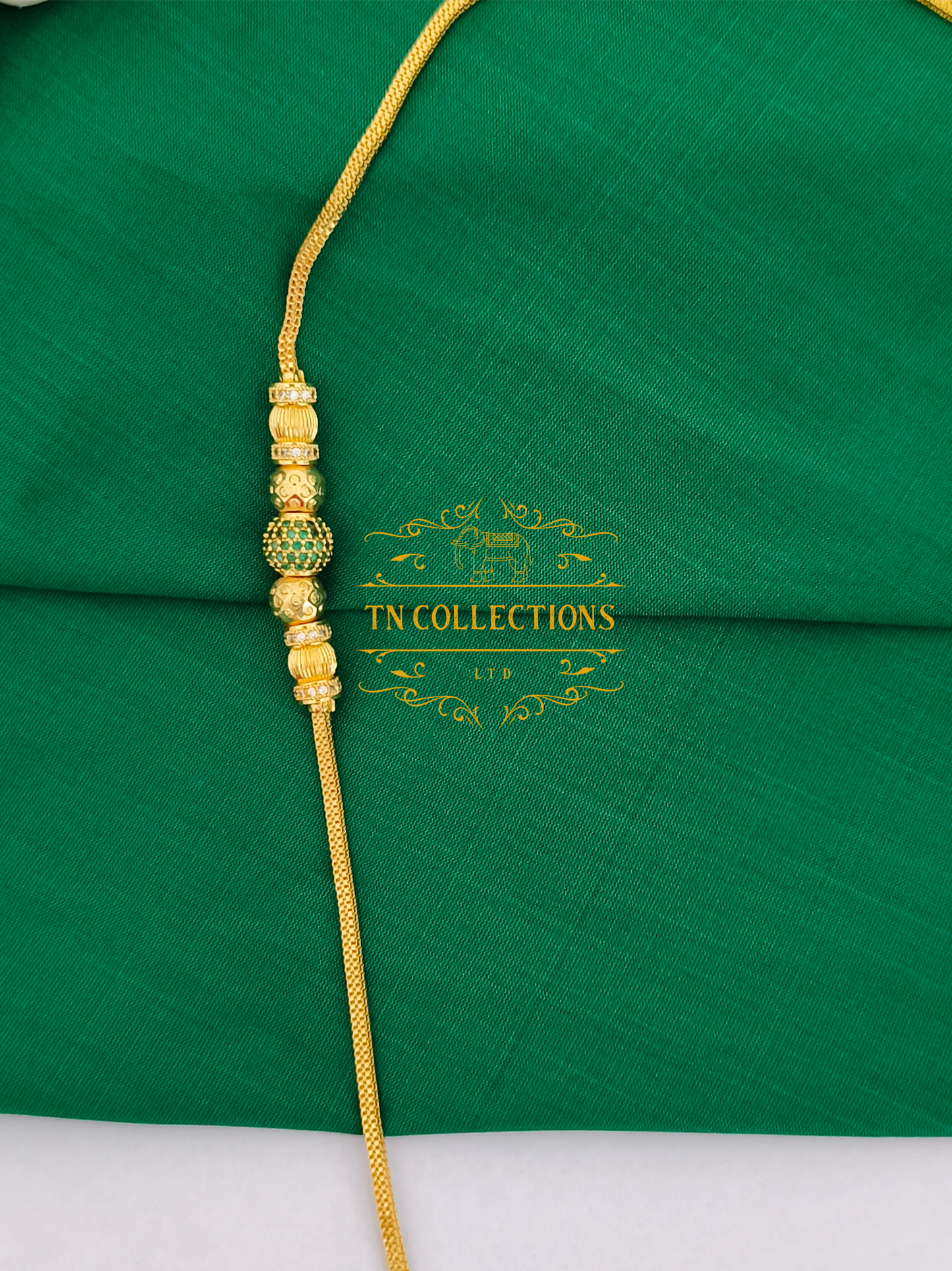 Gold Polished Mop Chain (Green)