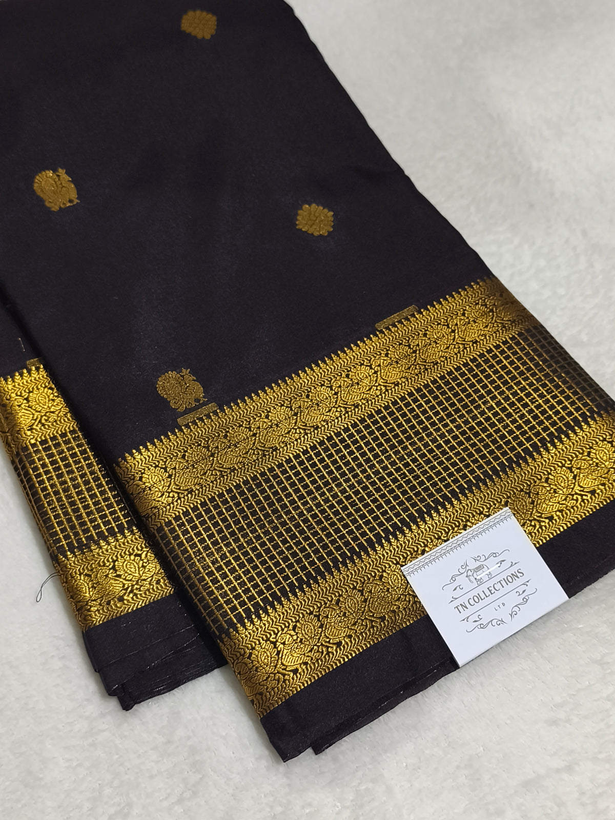 Coffee Brown Premium Semi Kanchipuram Silk Saree