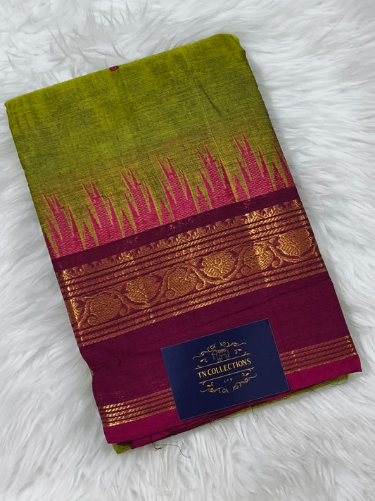 Green Traditional Pure Kanchi Cotton Saree