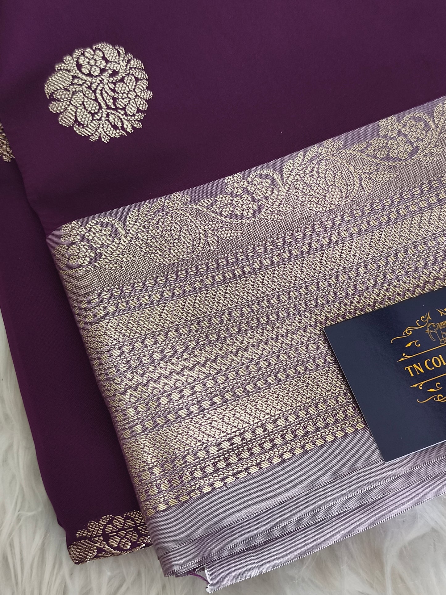 Banarasi Semi Katan Semi Silk Saree (Wine Purple)